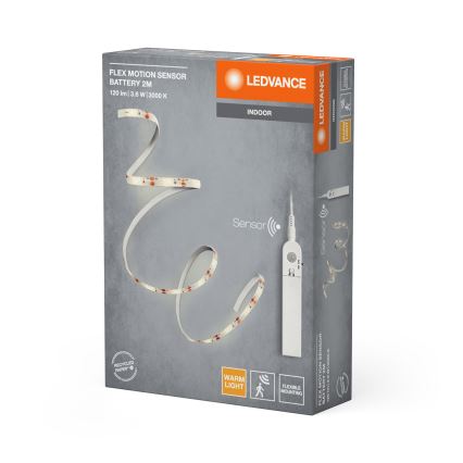 Ledvance - Tira LED con sensor de movimiento FLEX 2m LED/3,6W/4xAA