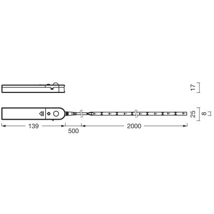 Ledvance - Tira LED con sensor de movimiento FLEX 2m LED/3,6W/4xAA