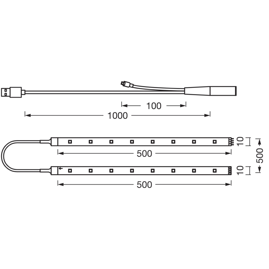 Ledvance - Tira LED RGB regulable FLEX TV MOOD 1m LED/4W/5V + mando a distancia