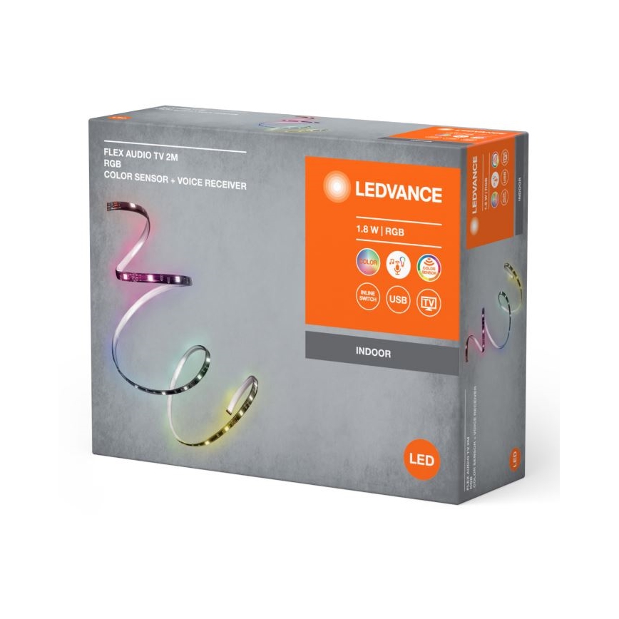 Ledvance - Tira LED RGB regulable para TV con sensor FLEX AUDIO 2m LED/1,8W/5V