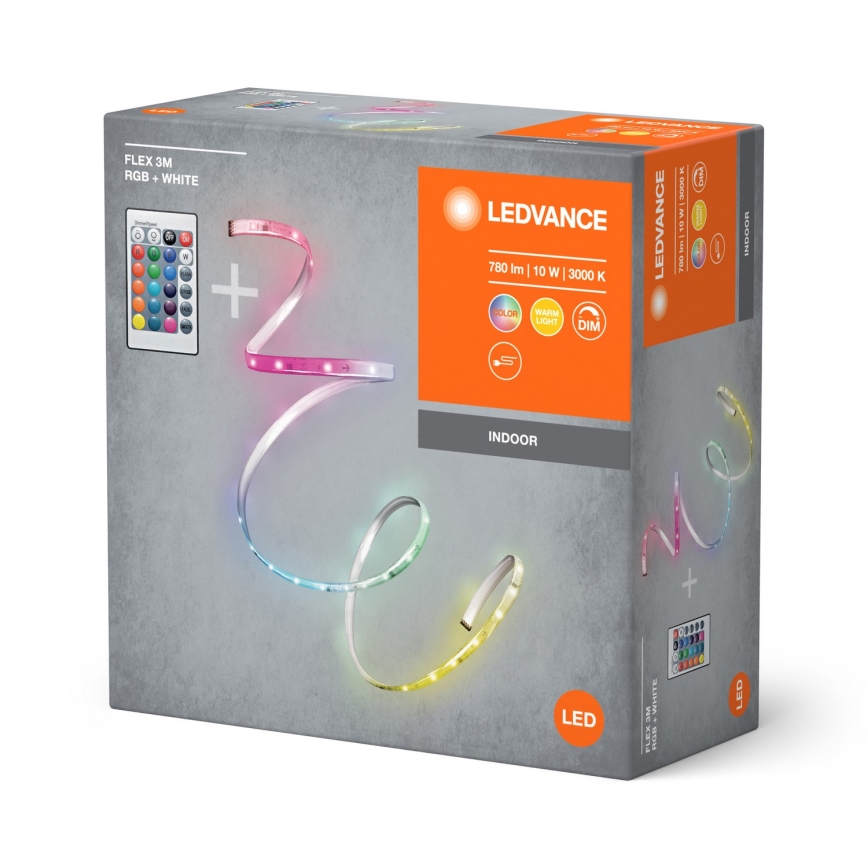 Ledvance - Tira LED RGBW regulable FLEX 3m LED/10W/230V + control remoto