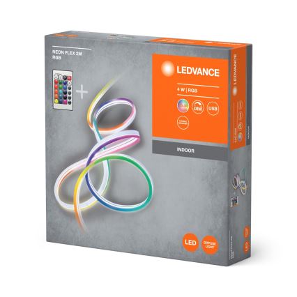 Ledvance - Tira LED RGBW regulable NEON FLEX 2,1m LED/4W/5V + control remoto