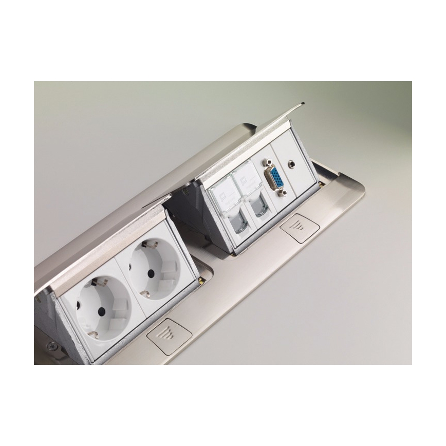 Legrand 54023 - Torreta retráctil para escritorio POP-UP 2x4M acero inoxidable