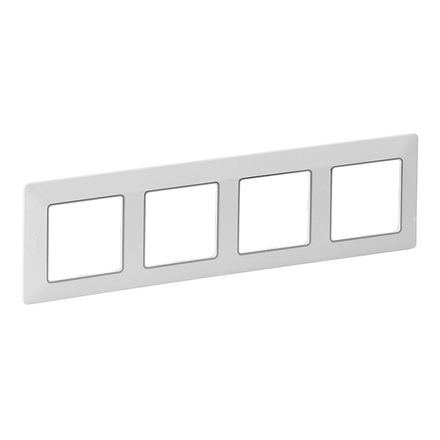 Legrand 754034 - Marco para interruptores VALENA LIFE 4P blanco/cromo