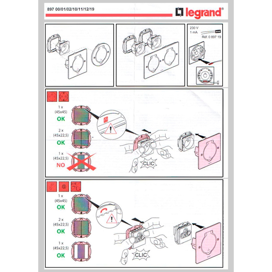 Legrand 89700 - Marco para enchufe del suelo PLATINUM 2M IP44 acero inoxidable