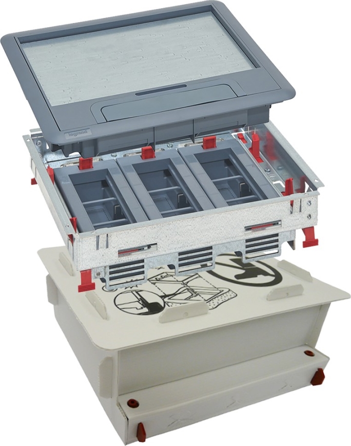 LEGRAND - Caja de suelo para concreto 18 módulos (9 dispositivos 45x45)