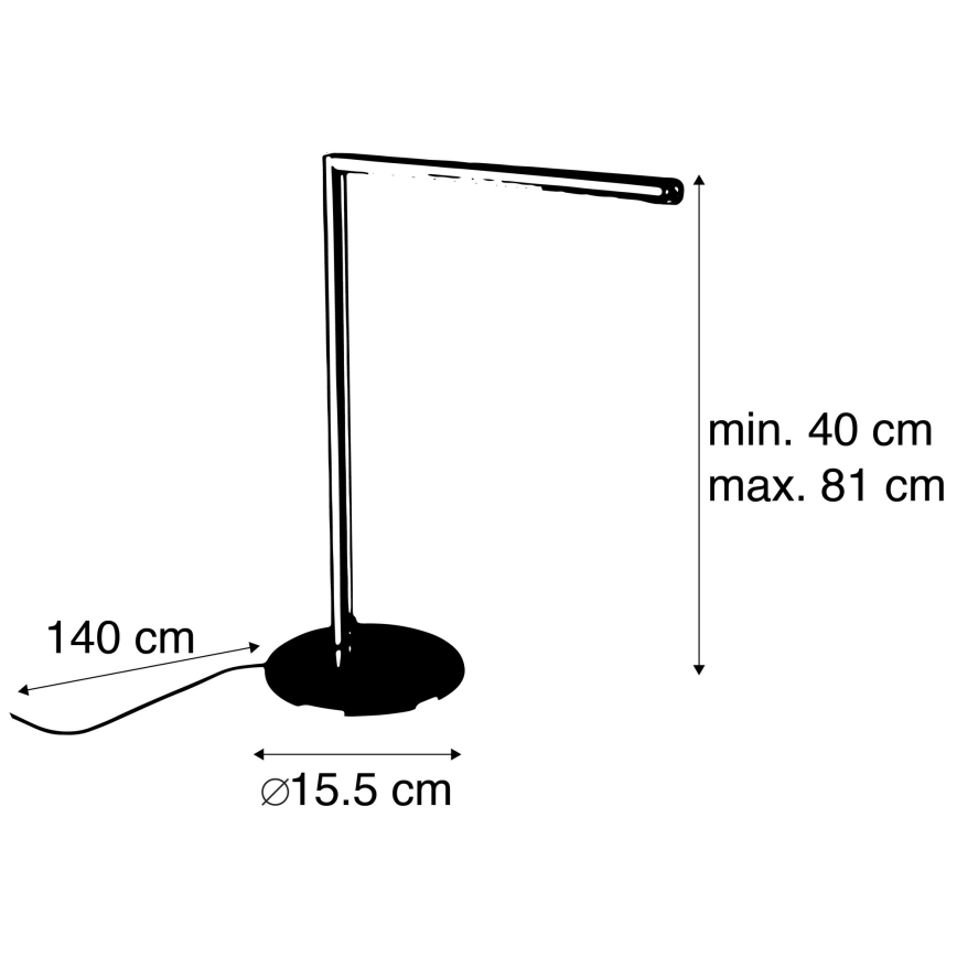 Leuchten Direkt 11011-55 - Lámpara de mesa LED regulable DAWDA LED/4,8W/230V