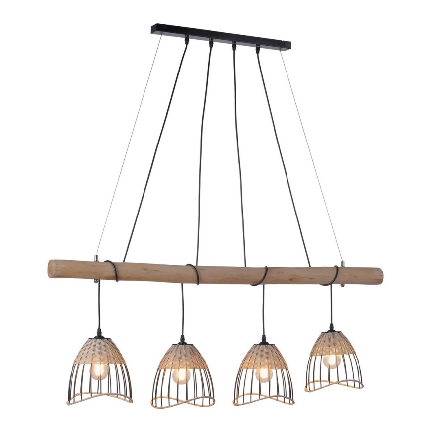 Leuchten Direkt 11156-79 - Lámpara colgante REED 4xE27/60W/230V Eucalyptus