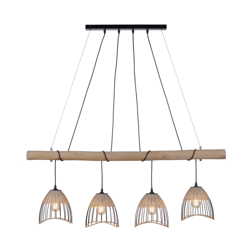 Leuchten Direkt 11156-79 - Lámpara colgante REED 4xE27/60W/230V Eucalyptus