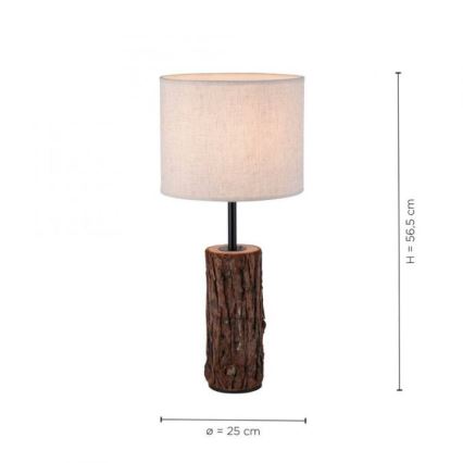 Leuchten Direkt 11233-79 - Lámpara de mesa BARK 1xE27/40W/230V madera