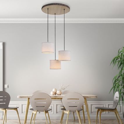 Leuchten Direkt 11236-79 - Lámpara colgante BARK 3xE27/40W/230V madera