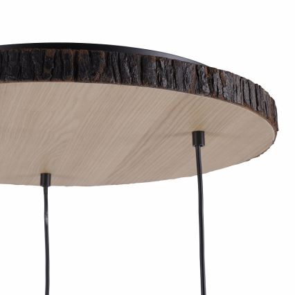 Leuchten Direkt 11236-79 - Lámpara colgante BARK 3xE27/40W/230V madera