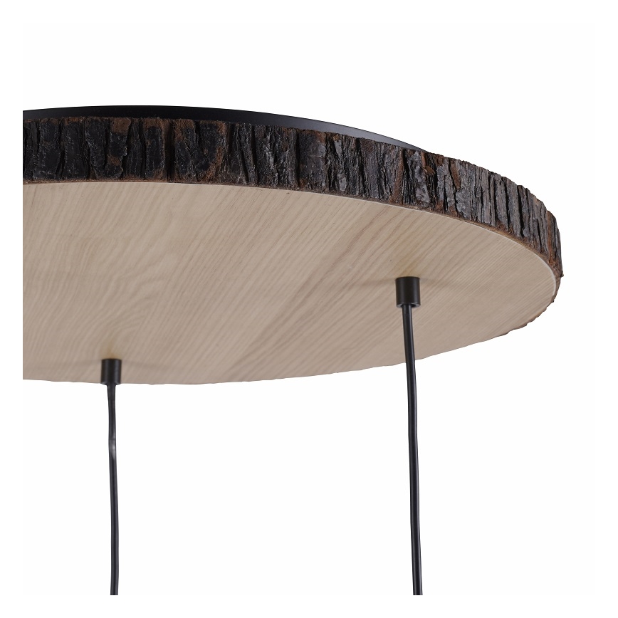 Leuchten Direkt 11236-79 - Lámpara colgante BARK 3xE27/40W/230V madera