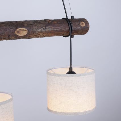 Leuchten Direkt 11238-79 - Lámpara colgante BARK 3xE27/40W/230V madera