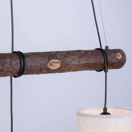 Leuchten Direkt 11238-79 - Lámpara colgante BARK 3xE27/40W/230V madera
