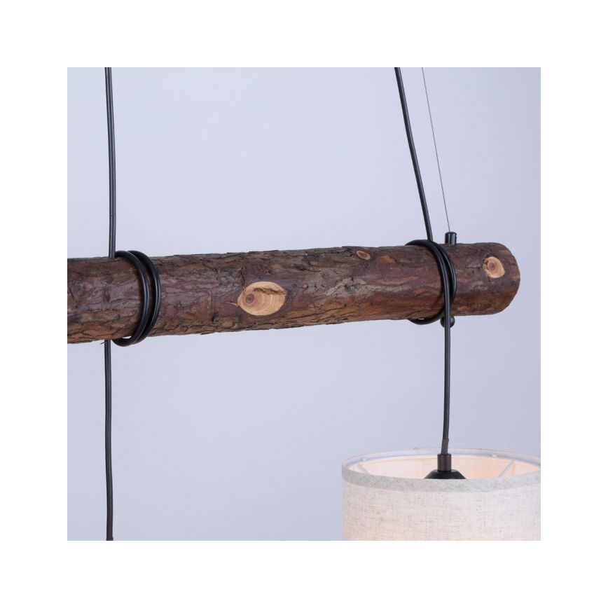 Leuchten Direkt 11238-79 - Lámpara colgante BARK 3xE27/40W/230V madera