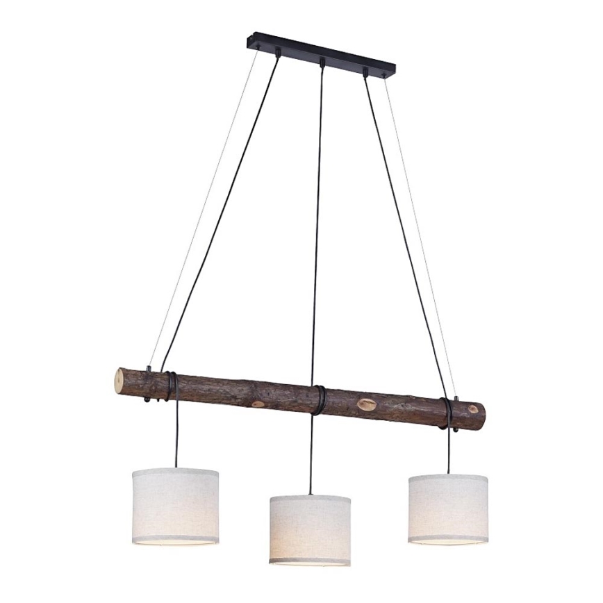Leuchten Direkt 11238-79 - Lámpara colgante BARK 3xE27/40W/230V madera