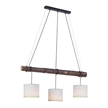 Leuchten Direkt 11238-79 - Lámpara colgante con cable BARK 3xE27/40W/230V madera