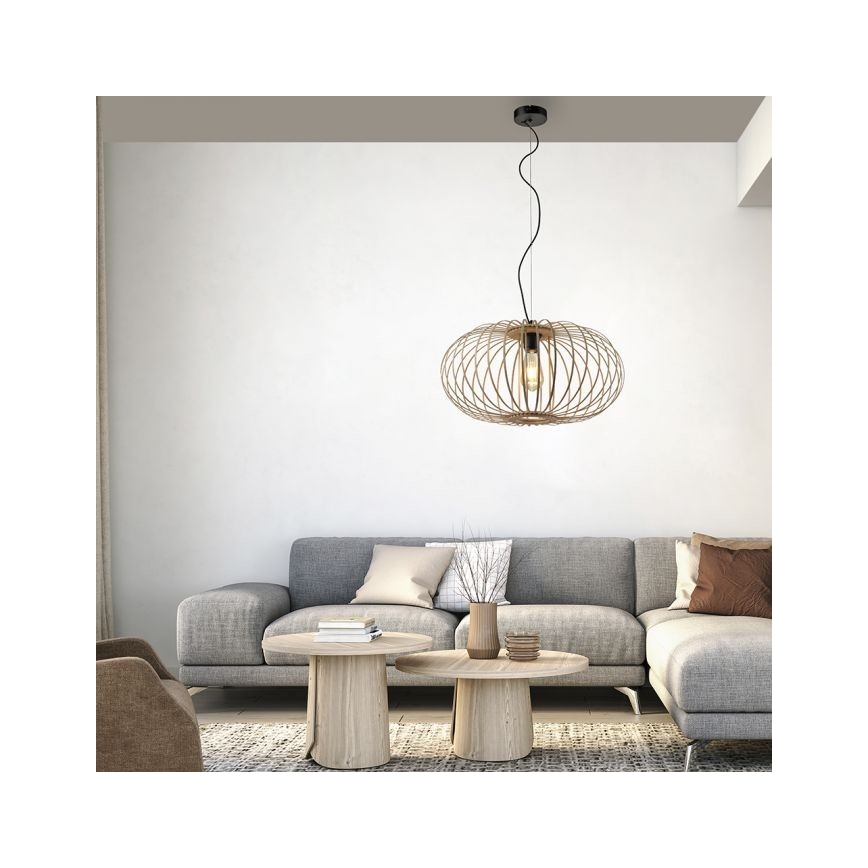 Leuchten Direkt 11409-79 - Lámpara colgante RACOON 1xE27/40W/230V bambú