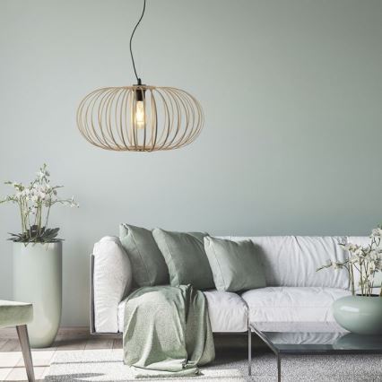 Leuchten Direkt 11409-79 - Lámpara colgante RACOON 1xE27/40W/230V bambú