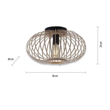 Leuchten Direkt 11410-79 - Lámpara de techo RACOON 1xE27/40W/230V diá. 40 cm bambú