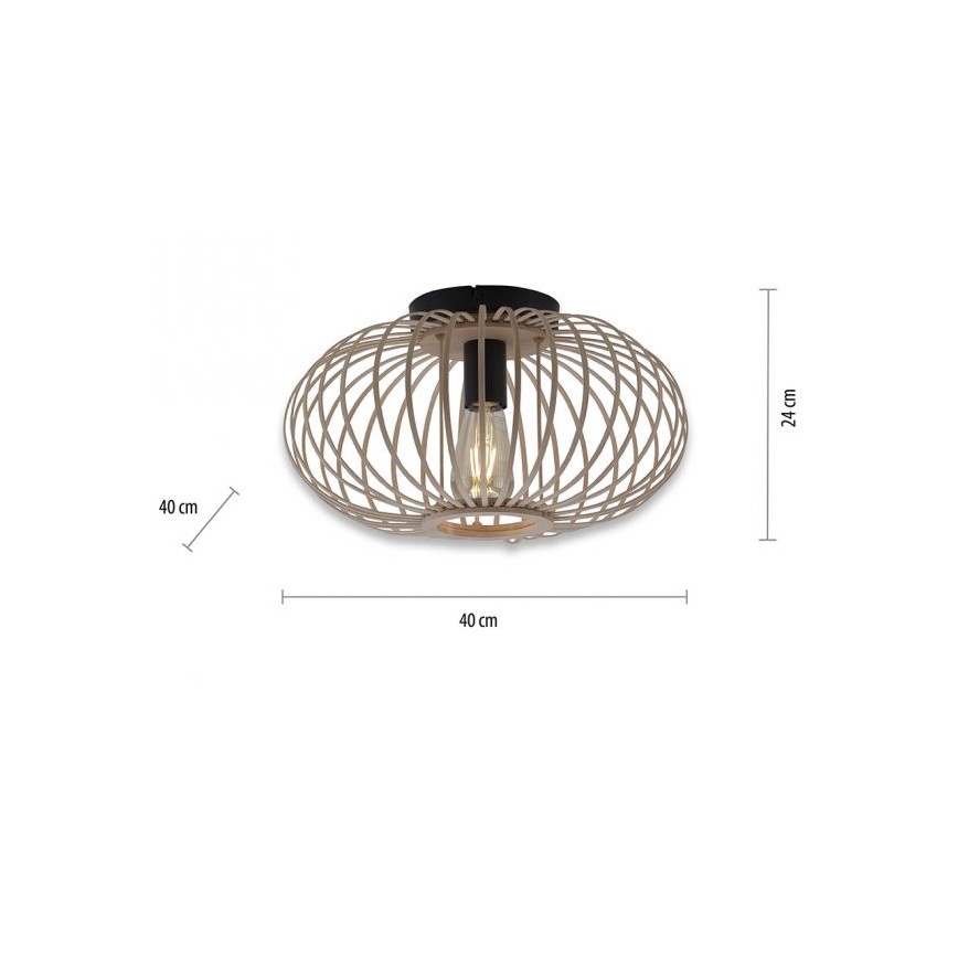 Leuchten Direkt 11410-79 - Lámpara de techo RACOON 1xE27/40W/230V diá. 40 cm bambú