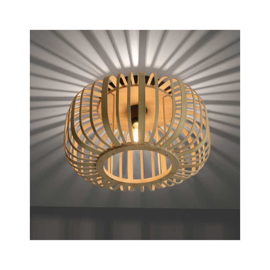 Leuchten Direkt 11412-79 - Lámpara de techo RACOON 1xE27/40W/230V diá. 40 cm bambú