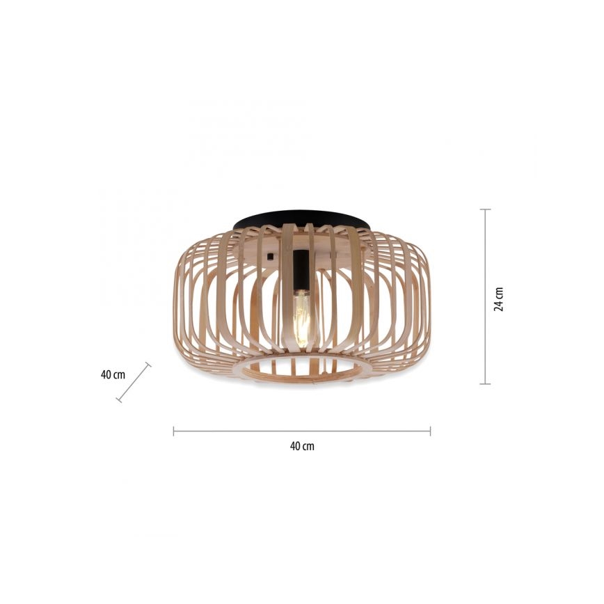 Leuchten Direkt 11412-79 - Lámpara de techo RACOON 1xE27/40W/230V diá. 40 cm bambú