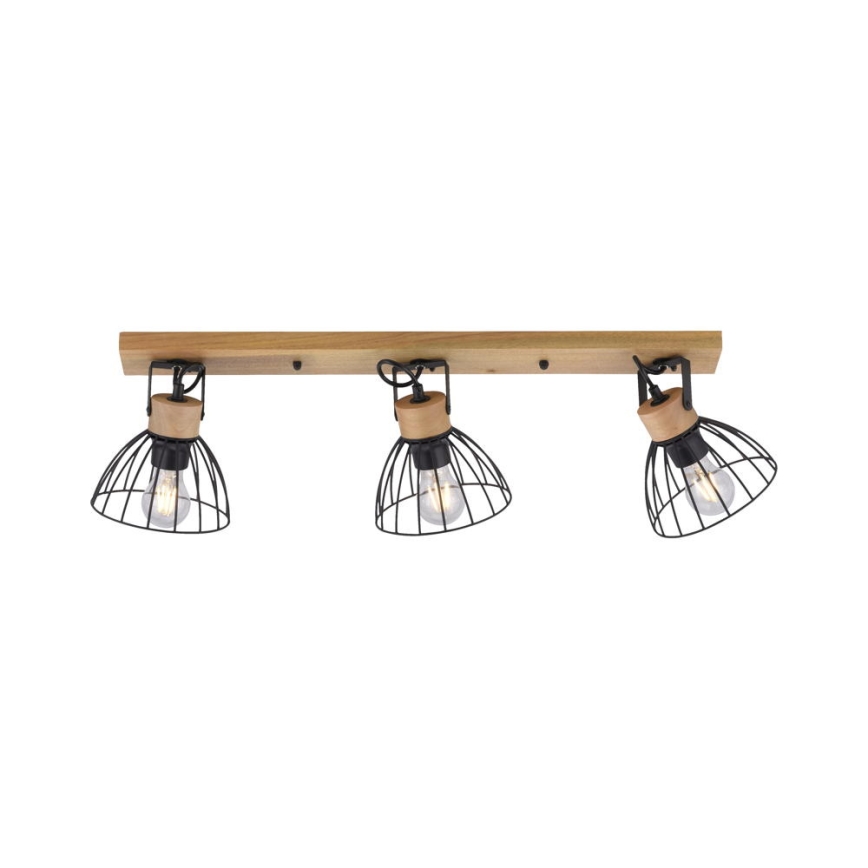 Leuchten Direkt 11418-18 - Foco LAMI 3xE27/25W/230V acacia/metal