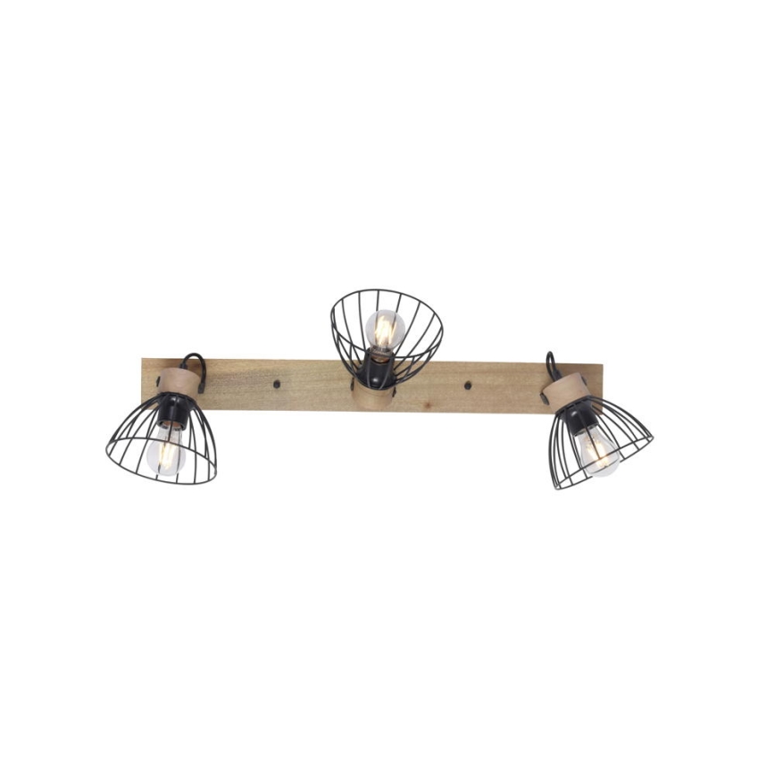 Leuchten Direkt 11418-18 - Foco LAMI 3xE27/25W/230V acacia/metal