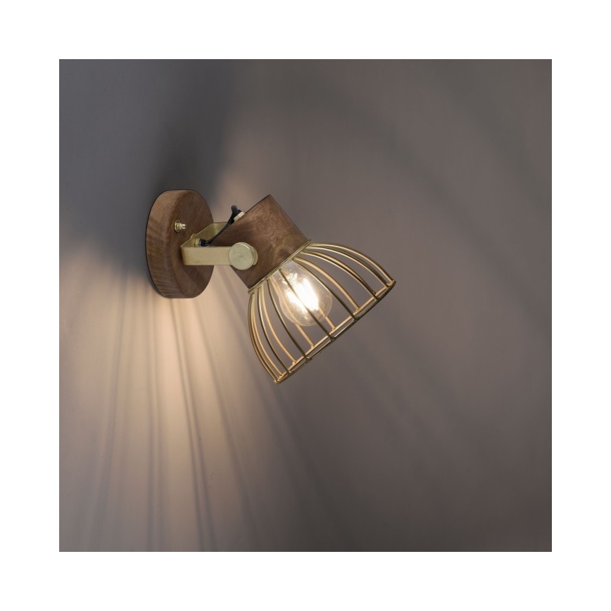 Leuchten Direkt 11486-60 - Foco de pared ALAMI 1xE27/25W/230V mango árbol