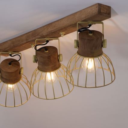 Leuchten Direkt 11488-60 - Foco ALAMI 3xE27/25W/230V mango árbol