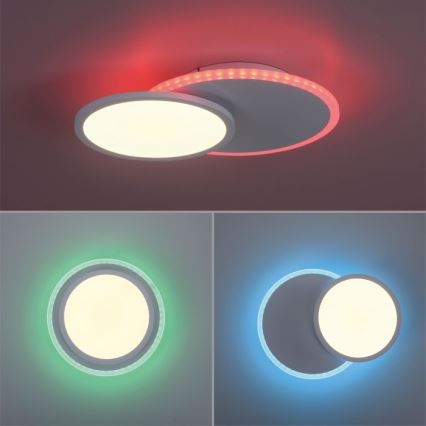 Leuchten Direkt 11662-16 - Plafón LED RGB regulable ARENDA LED/21W/230V + control remoto
