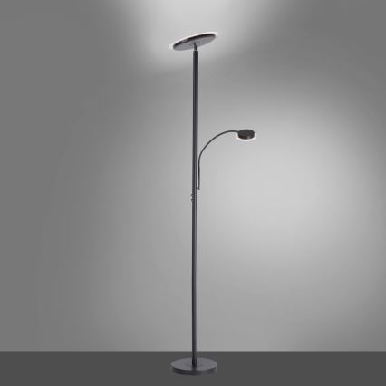 Leuchten Direkt 11709-18 - Lámpara de pie regulable LED HANS LED/22W/230V + LED/4W
