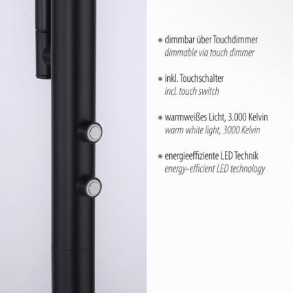 Leuchten Direkt 11710-18 - Lámpara de pie LED regulable HANS LED/21,5W/230V + LED/4W