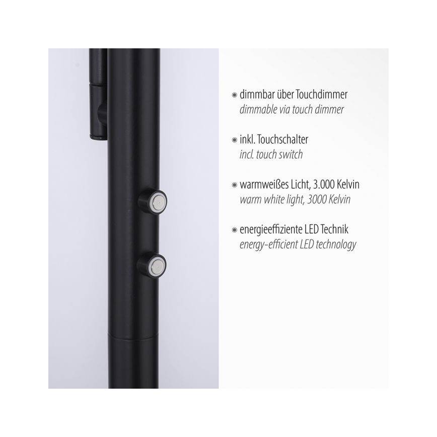 Leuchten Direkt 11710-18 - Lámpara de pie LED regulable HANS LED/21,5W/230V + LED/4W
