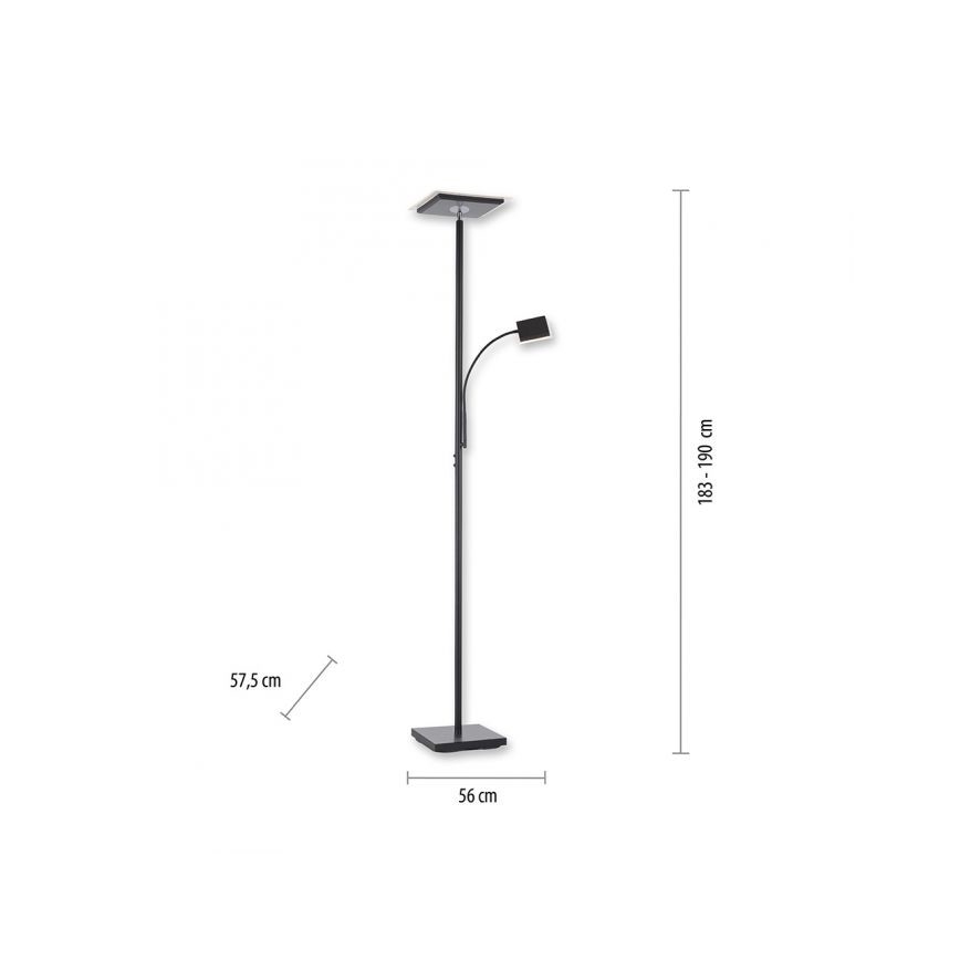 Leuchten Direkt 11710-18 - Lámpara de pie LED regulable HANS LED/21,5W/230V + LED/4W