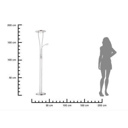 Leuchten Direkt 11778-55 - Lámpara de pie LED regulable HELIA LED/16,8W/230V + 2xLED/3,8W