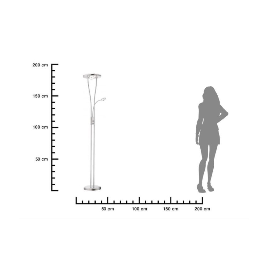 Leuchten Direkt 11778-55 - Lámpara de pie LED regulable HELIA LED/16,8W/230V + 2xLED/3,8W