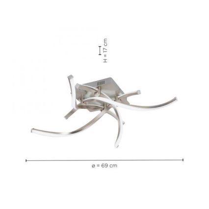Leuchten Direkt 11995-55 - Lámpara de superficie LED RGB regulable SWING LED/24,4W/230V 2700-5000K + mando a distancia