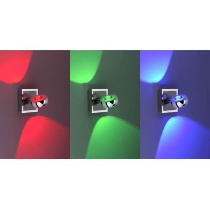 Leuchten Direkt 12471-55 -LED RGBW Foco de pared regulable OPTI LED/6W/230V 2700-5000K + mando a distancia