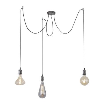 Leuchten Direkt 13571-18 - Lámpara colgante DIY 3xE27/60W/230V araña negro