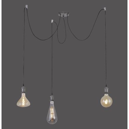 Leuchten Direkt 13571-18 - Lámpara colgante DIY 3xE27/60W/230V araña negro