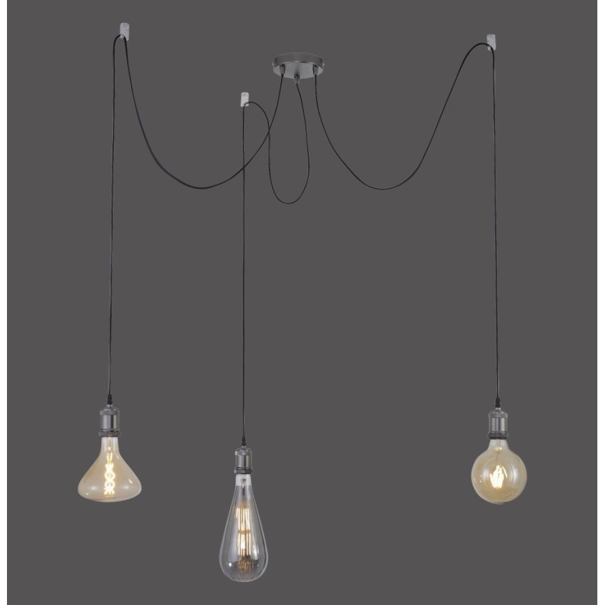 Leuchten Direkt 13571-18 - Lámpara colgante DIY 3xE27/60W/230V araña negro