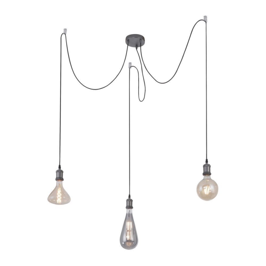Leuchten Direkt 13571-18 - Lámpara colgante DIY 3xE27/60W/230V araña negro