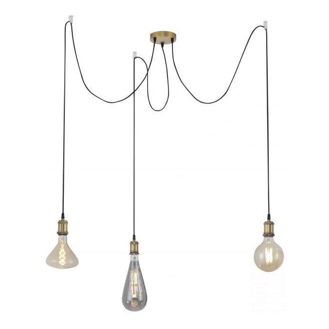 Leuchten Direkt 13571-60 - Lámpara colgante DIY 3xE27/60W/230V araña latón