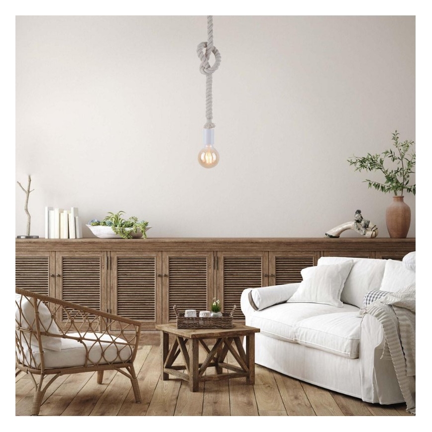 Leuchten Direkt 13572-16 - Lámpara colgante DIY 1xE27/10W/230V blanco