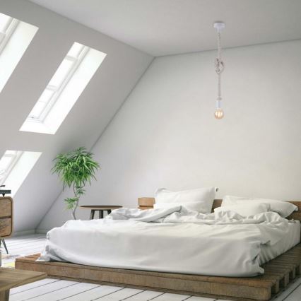 Leuchten Direkt 13572-16 - Lámpara colgante DIY 1xE27/10W/230V blanco