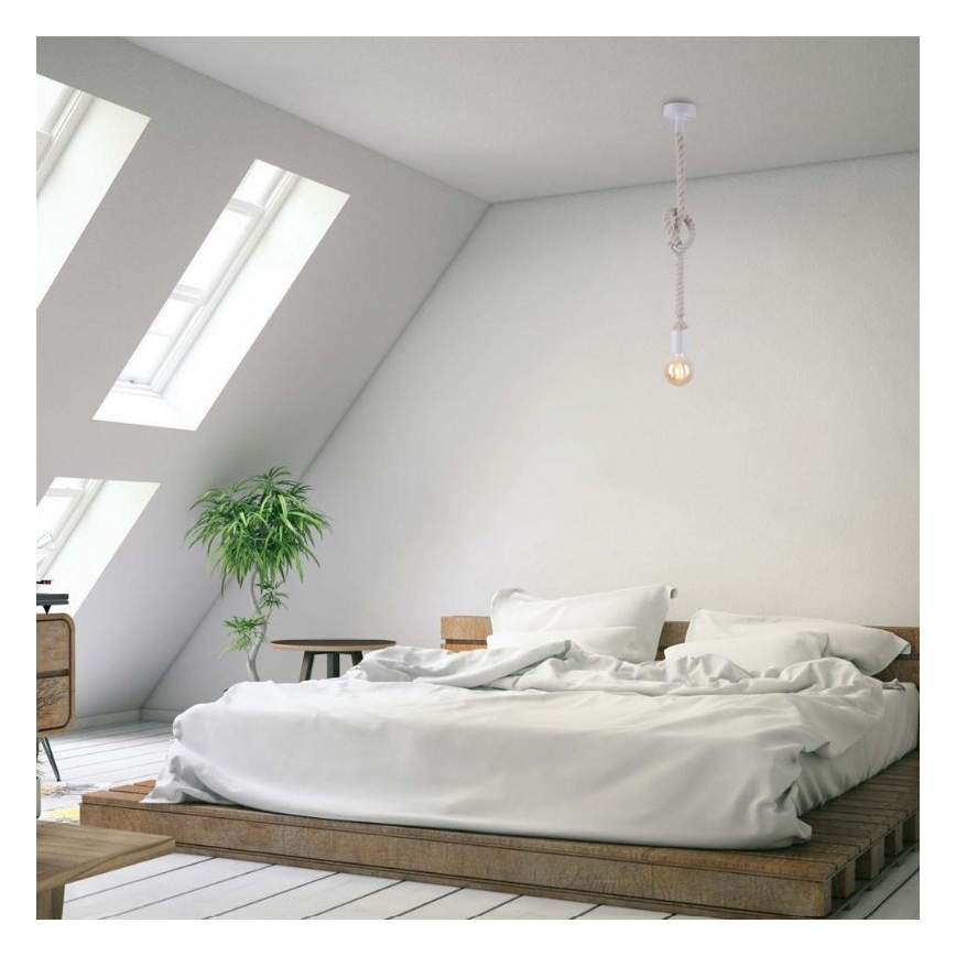 Leuchten Direkt 13572-16 - Lámpara colgante DIY 1xE27/10W/230V blanco