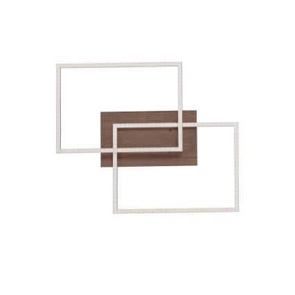 Leuchten Direkt 14018-78 - Plafón LED regulable IVEN 2xLED/15W/230V roble + control remoto